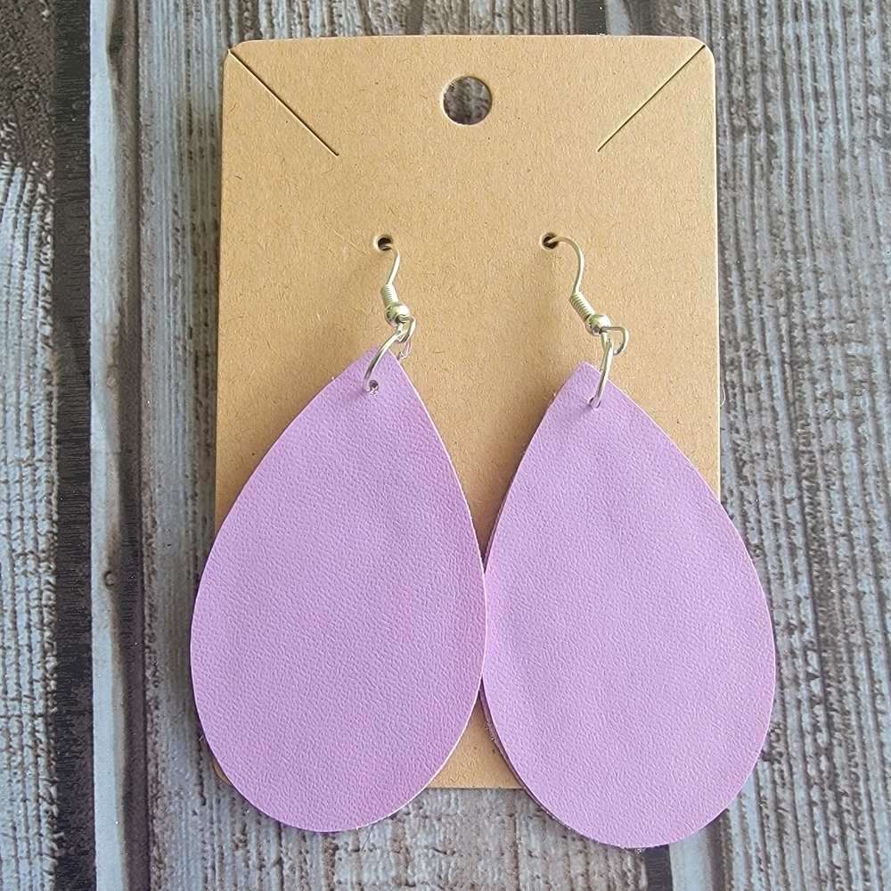 Purple Faux Leather Earrings